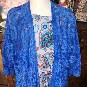 Royal blue LuLaRoe Madison(? Don’t recall the name) kimono size Large